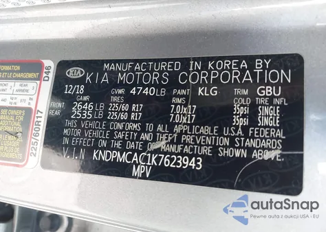 2019 Kia Sportage Lx from USA, damaged, VIN KNDPMCAC1K7623943